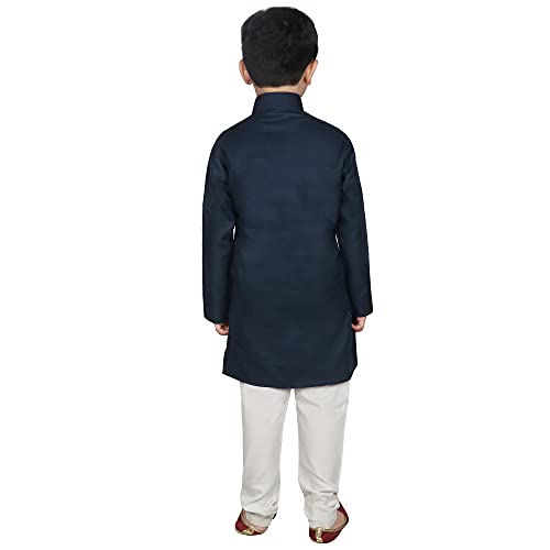 Image of SG YUVRAJ Raw Silk Kurta Set for Boys