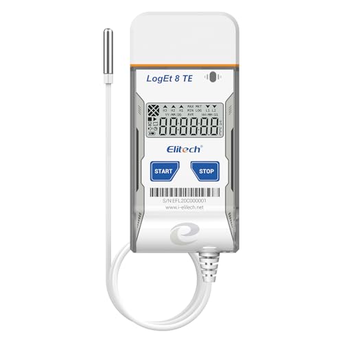 Elitech USB Temperature Data Logger Reusable Temperature Recorder Refrigerator Thermometer High Accuracy External Temperature Sensor, Auto PDF Report USB Port 16000 Points LogEt8TE-2Pack, -40~85℃