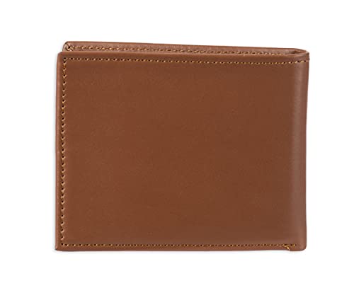Tommy Hilfiger Men's Leather Wallet - Thin Sleek Casual Bifold With 6 Credit Card Pockets And Removable Id Window, British Tan #TOP2