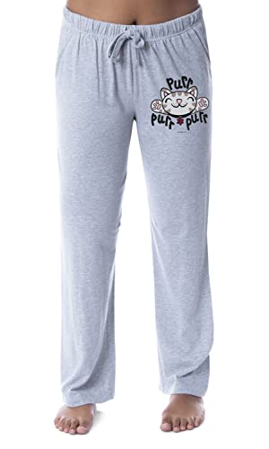 The Big Bang Theory Womens' Soft Kitty Warm Purr Sleep Pajama Pants (Small) Grey