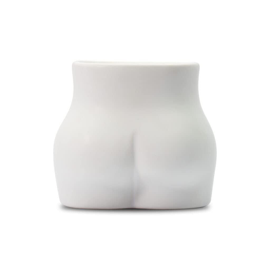 Maegen Curve Range 6oz Candle - Black Coffee & Bergamot Scent in White Ceramic Container