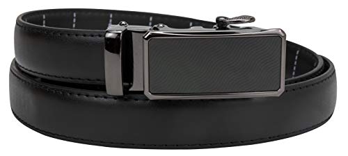 Women's Leather Ratchet Belt, Trim to Fit 18"- 44" Waist, No Holes, Packed in a Gift Box (W868X Black, 25mm Wide)3