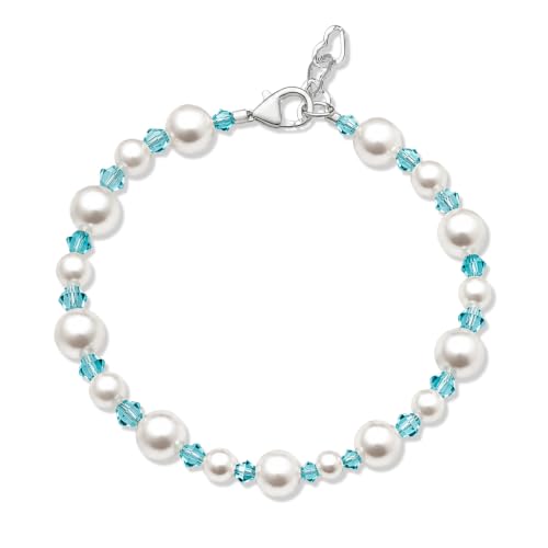 Image of Baby Crystals White Pearl Crystal Bracelet for Girl | Littel Girl Jewelry