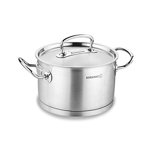 Best Korkmaz Stainless Steel Cookware 9 korkmaz Proline 4 Quart Stainless Steel Stockpot with High Profile Lid and Handles