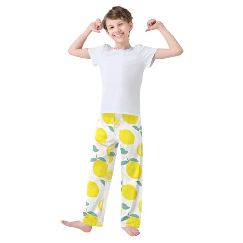 ZZKKO Lemon Citru Leaves Tropical Boys Pants for Kids Jogger Pants with Pockets S-XL2