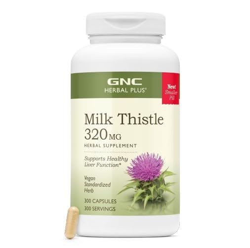 GNC Herbal Plus Milk Thistle, Extra Strength, 300 Caplets 300 Count (Pack of 1)