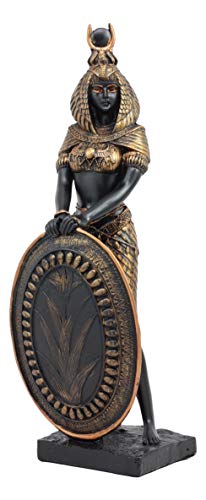 Estatua Isis negra y dorada de resina 10.5 pulg