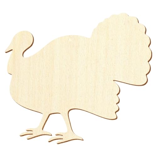 Pavo de madera – Decoración para manualidades 3 – 50 cm, paquete con:10 unidades, ancho: 11 cm