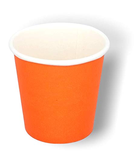 Cocobanana Bicchierini di Carta da 75ml, Monouso, Compostabili - Cartone Per Uso Alimentare, Inodore e Insapore - Bicchieri Piccoli per Bevande Calde e Fredde, Caffè, Espresso - [Arancione], [400]