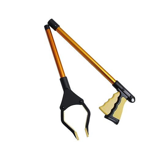 ABOOFAN 1 Recogedor De Basura Para Mayores Recogedor De Basura Con Múltiples Clips Mango Plegable Limpiador Práctico Para Jardín Color Dorado