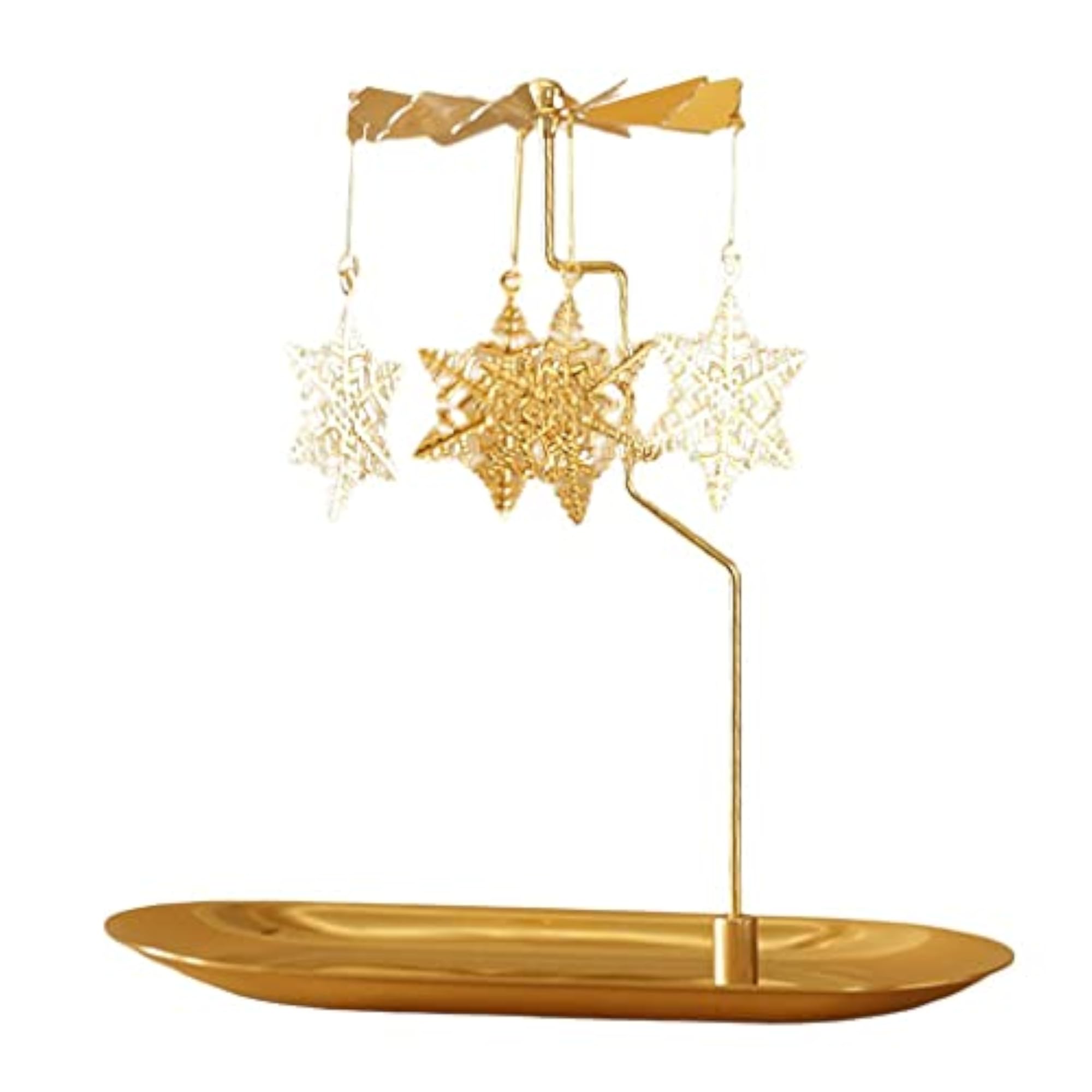 Rotating Spinning Tea Light Holder Stand Snowflake