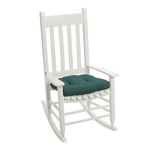 Image of Arden Indoor /Outdoor Rocking Chair Or Wicker Chair Cushion, 2-Pack, 20 x 18, Water Repellent, Rain Proof, Fade Resistant Cushion for Rocking Or Rounded Back Chair Peacock Blue Green Texture