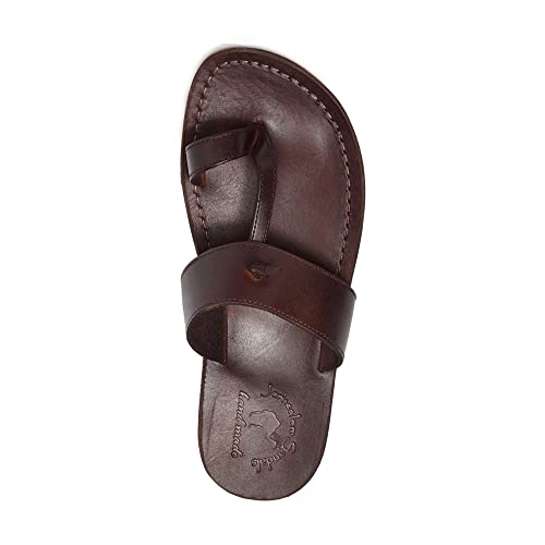 Jerusalem Sandals Mens Nathan Black, Durable Handcrafted Real Leather Sandals, Slide Sandals for Men With Open toe with toe loop, Textured sole, Waterproof3