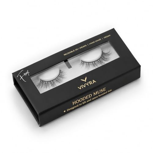 Vivyra Hooded Muse Eyelashes Eyelashes for Women | Lightweight False Eye Lashes |Synthetic Hair and...