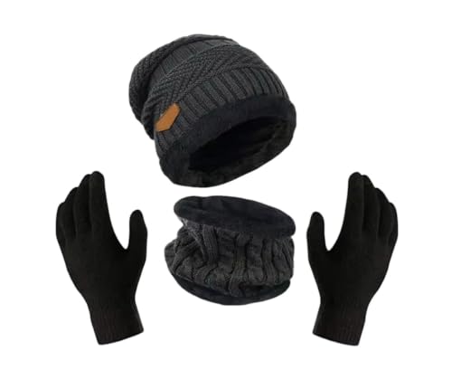 Image of Kids Winter Beanie Cap, Neck Warmer Scarf and Gloves Set (4 to 15Years)