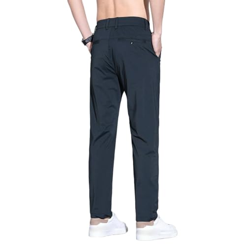 Men's Summer Thin Ice Silk Business Straight Slim Fit Casual Pants
