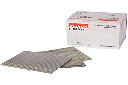 Clous Brads en T 16 Ga galvanisés long 64mm (2000 pcs) - MAKITA F-34027