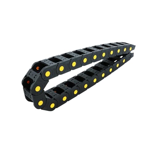 Chaîne porte-câbles en nylon 25x50 mm semi-fermée d'un mètre pour routeurs CNC et machines