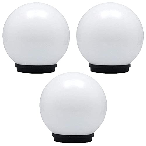 Image of 8 Inch Round Globe Gate Light for Main Gate Pillar, White Plastic Outdoor Garden Lamp, Waterproof Pillar Post Light, (Bulb Not Included) Pack of 1