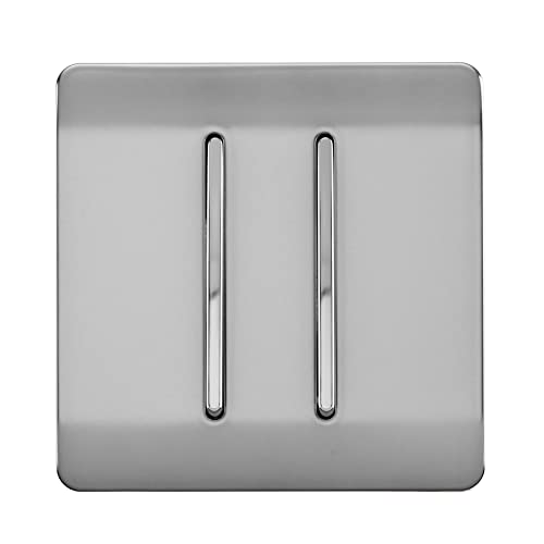 Trendi Artistic Modern Glossy Tactile Auto Retractive 2 Door Bell Switch Stainless Steel