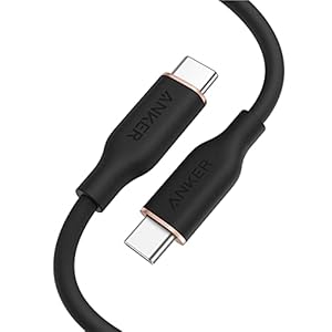 Anker PowerLine III Flow, USB-C naar USB-C oplaadkabel 100W 90 cm, Type-C kabel, compatibel met iPad Mini 6. Gen, MacBook Pro 2020, iPad Pro 2020, iPad Air, Galaxy S20, Pixel, Switch, LG (in nachtzwart)