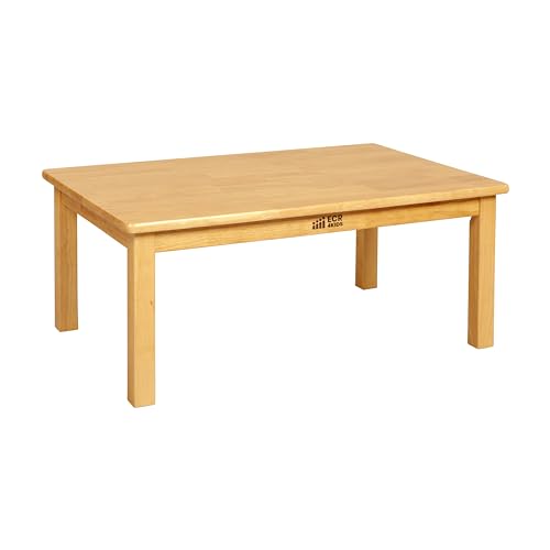 Image of ECR4Kids 36in x 24in Rectangular Hardwood Table with 14in Legs, Kids Furniture, Honey
