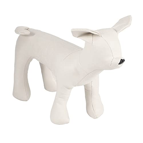 Hausdec Maniquíes de cuero para perros de posición de pie, modelos de perros, juguetes para mascotas, tienda de animales, maniquí blanco S