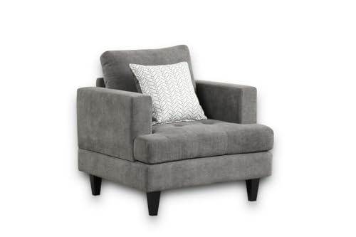 Sillón Chenille Gris Plegable miniatura 1