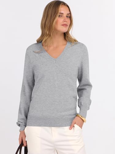 Image of ANRABESS Women's Long Sleeve V Neck Basic Sweaters | Classic Pullover Tops,Soft Loose,Business Casual Work,Travel Vacation,All Day Wear,Fall Spring Outfits,Winter Layer Clothing