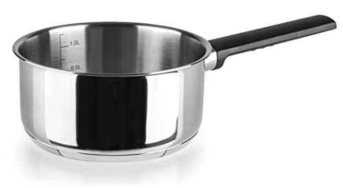 IBILI Svea Saucepan, 16 cm, 18/10 Stainless Steel, Suitable for Induction Hobs, 1 Litres