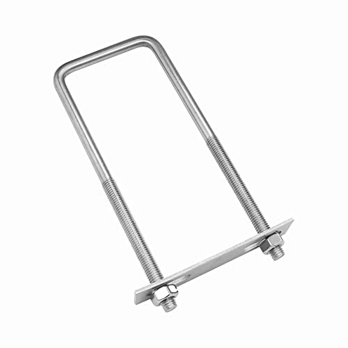 Image of 304 Stainless Steel Square U-Bolts 2-3 /8 inch(60mm) Inner Width, 4.72 inch(120mm) Length Stainless M8 with Nuts, Frame Plate, Accessories for Automobiles Trailer, Boat Trailer Industrial Parts