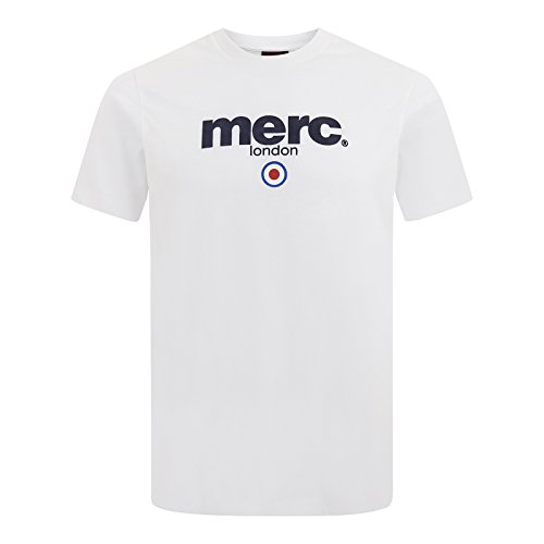 Merc of London Brighton T-Shirt Camiseta, Blanco, L para Hombre