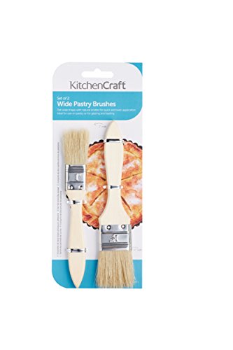 KitchenCraft Wide Wooden Basting/Pastry Brush Set (2 Pieces), Brown - Image 2