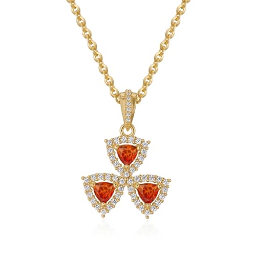 Fettero Gold Necklace for Women Dainty Clover Necklace 14K Gold Plated Cute Charm Necklaces Jewelry 3 Leaf Flower Pendant