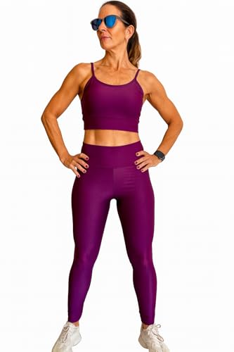 Conjunto Academia Feminina - Calça Legging e Top - Roupa de Acade...