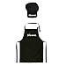 Set Cappello da cuoco e grembiule regolabile Per i bambini con il tuo nome accessori da cucina con il testo desiderato Nero [099]