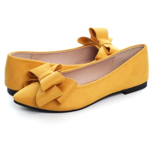 Image of TN TANGNEST Women Fashion Bowknot Flats Comfort Pointed Toe Dress Shoes