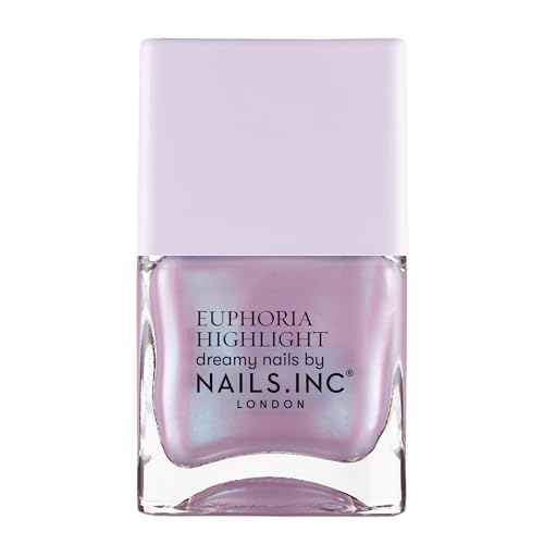 Nails Inc - Pintauñas THAT EUPHORIA LIFE EUPHORIA Highlight - Brillante Tono Morado-Azul - Acabado Iridiscente - Vegano, de larga duración y sin crueldad - Manicura perfecta, nail art de moda