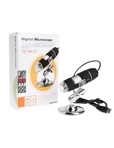 Image of RDJ Bouns Laboratory 0X-1600X Magnification Microscope for Adults, Compatible with iOS and Android Devices, Adjustable Stand, 8 LED Lights, Digital Microscope