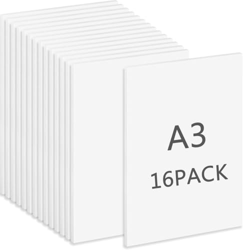 WYIPOLZI 16 Pack A3 White Foam Board 5mm Thickness Polystyrene Sheet Foam Board Sheets for Photo Framing Art Display and Handicraft (297x420mm)