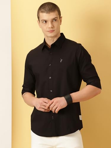 Image of Thomas Scott Men's Cricket Club Collection Classic Regular Fit Twill Shirt | 100% Cotton Long Sleeve Solid Shirt with Button Down Collar (Available in Plus Size)