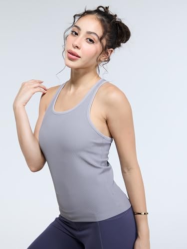 Image of CAVA Tank Us Later Women's Ribbed Tank Top | Sleeveless Activewear with Built-in Bra | Full Length, Stretchable, Moisture-Wicking
