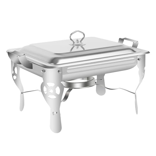 RibasuBB Chafing Dish Set 6L Calentador de acero inoxidable con tapa 21 x 26 x 26 cm