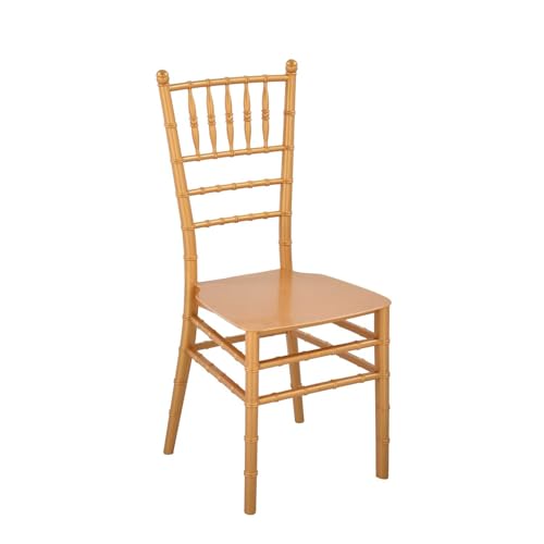 Image of Nilkamal Bliss Plastic Chair | Set of 2 | Royal Look with Balanced Posture Support | for Living Room, Dining Room, Garden, Cafes, Balconies, Weddings & Events | Shimmer Gold