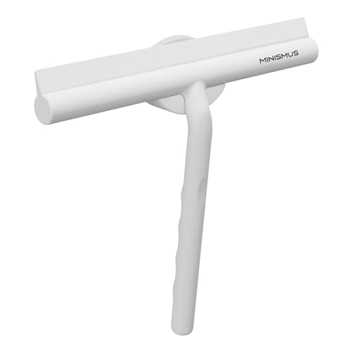 Minismus Raclette de Douche pour Douche, Salle de Bain, carrelage, Miroir, fenêtre, Support magnétique sans perçage, Autocollant, Design Moderne élégant...