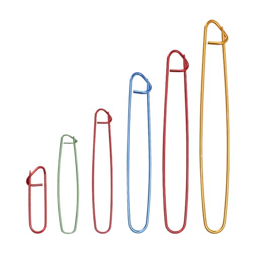 YUUSIKCO Titulares de Puntadas - 12Pcs Aluminio Agujas de Seguridad, Varias Puntada Accesorios Set, Marcadores de Puntada Tejida, para Mantas, Cuero, Ovillos de Lana y Otros Artículos de Punto