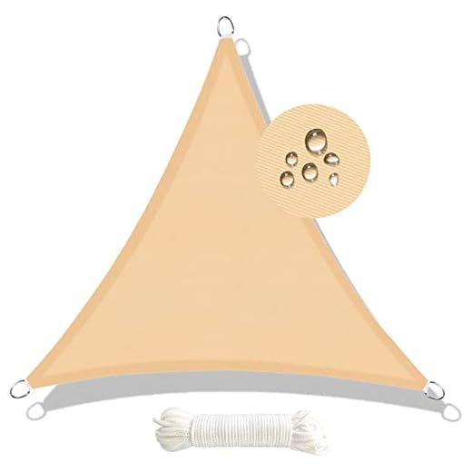 HJCC Solskyddssegel triangel, vattentät anti-UV solskydd markis baldakin 95 % UV-blockerande utomhus, trädgård, uteplats, fest, trädgård, gård, camping, skyddshack, sandgul, 2 x 2 x 2 x 2 cm