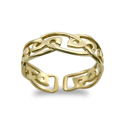 Jewelco London Anillo de oro amarillo macizo de 9 quilates con filigrana celta para mujer, D, Oro amarillo, Sin piedras preciosas