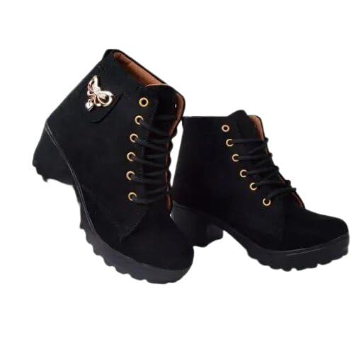 stylish Voguish Women Boots Stylish Lace-Up Ankle Boots Durable PVC Sole Casual-image-47