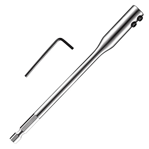 Drill Bit Extension Set 6 Inch Spade Drill Extension, Long Forstner Bit Extension for Drill Bits with Hex Wrench Key, Carbon Steel Drill Bit Extender for Wood Turners Furniture Carpentry Construction